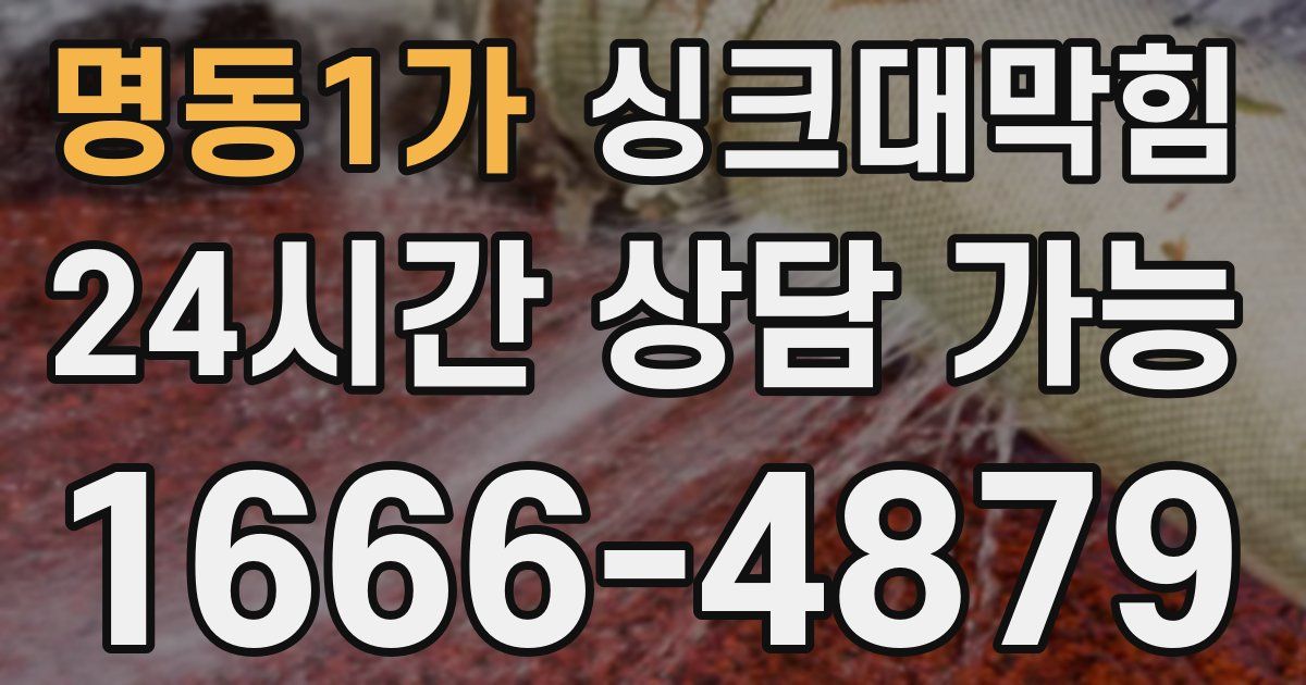 명동1가 싱크대 뚫기