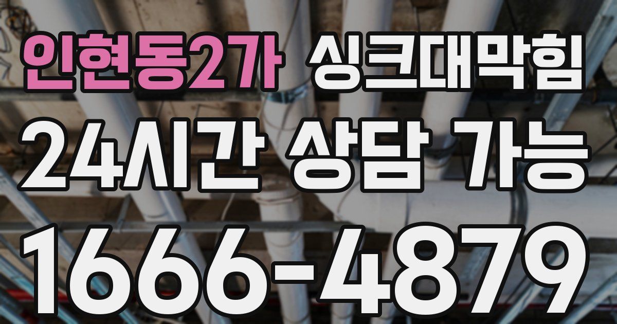 인현동2가 싱크대 뚫기