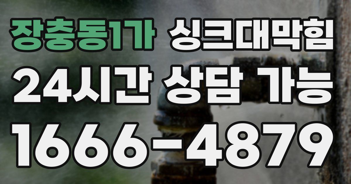 장충동1가 싱크대 뚫기