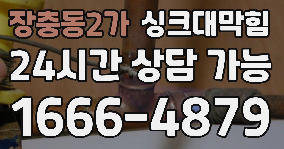 장충동2가 싱크대 뚫기