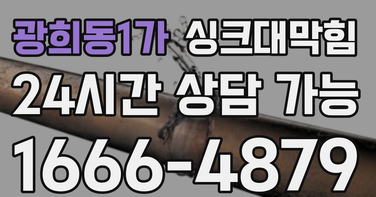 광희동1가 싱크대 뚫기