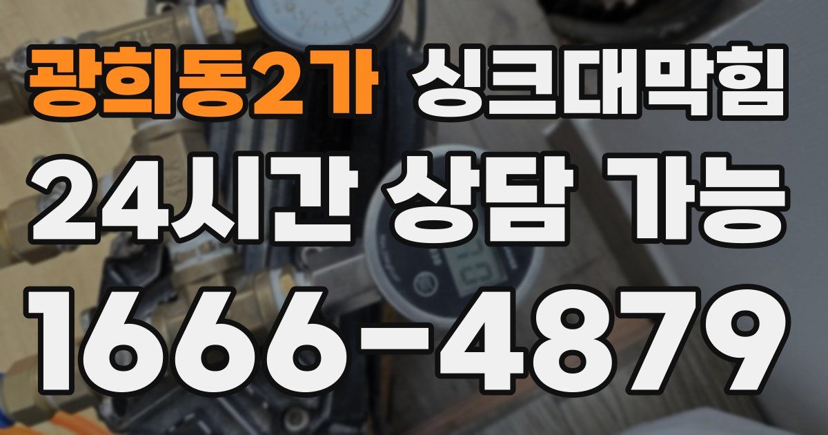 광희동2가 싱크대 뚫기