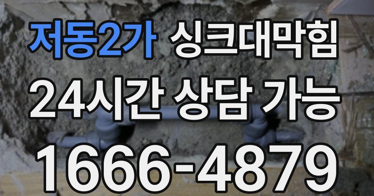 저동2가 싱크대 뚫기
