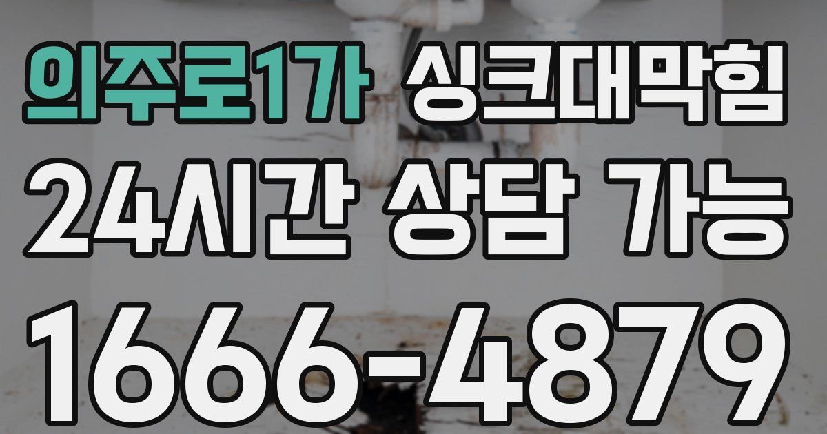 의주로1가 싱크대 뚫기