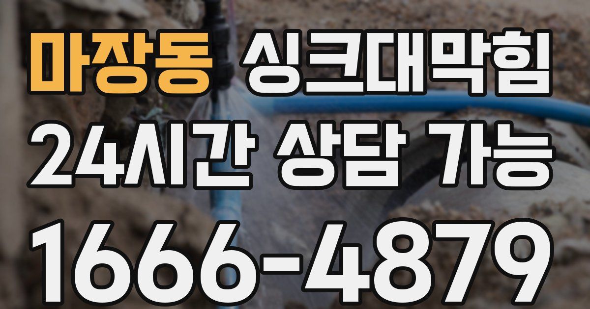 마장동 싱크대 뚫기
