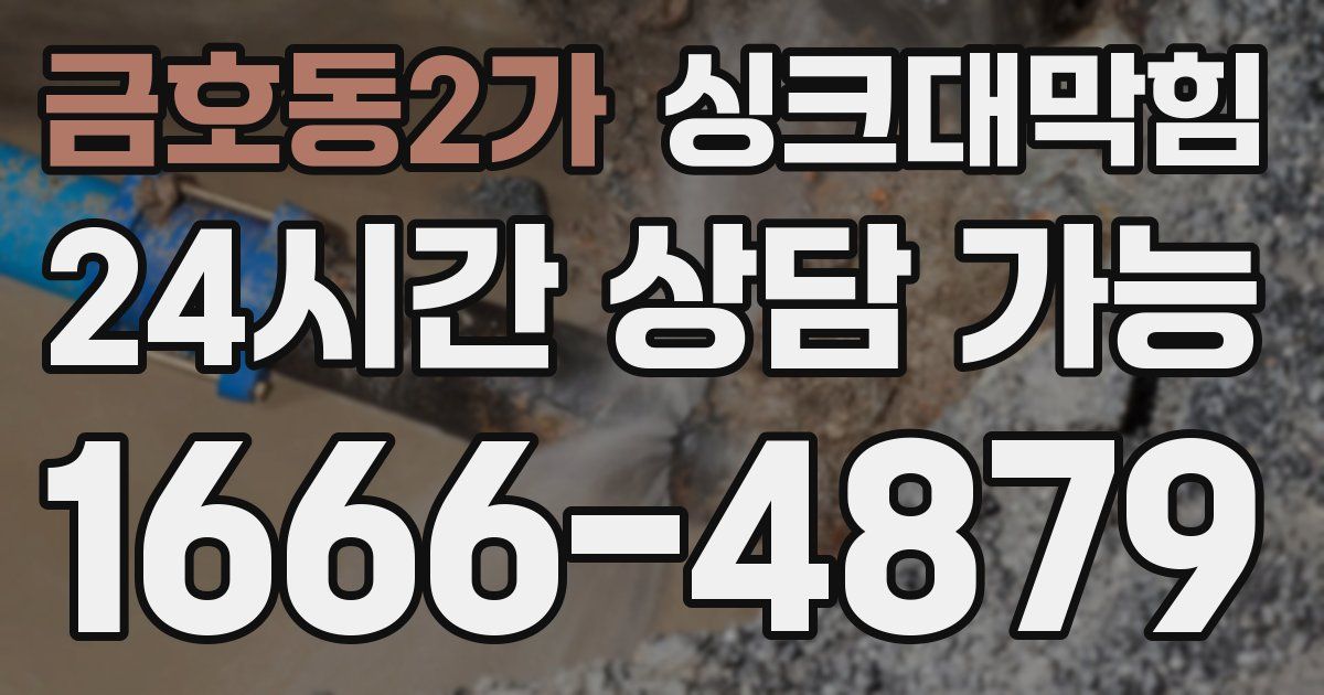 금호동2가 싱크대 뚫기