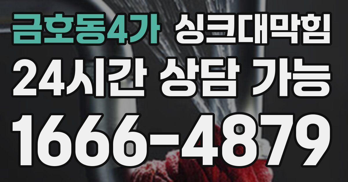 금호동4가 싱크대 뚫기