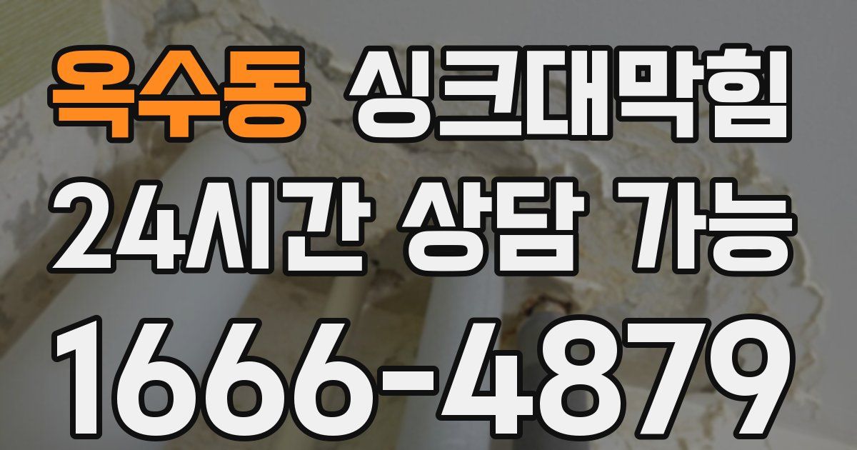 옥수동 싱크대 뚫기
