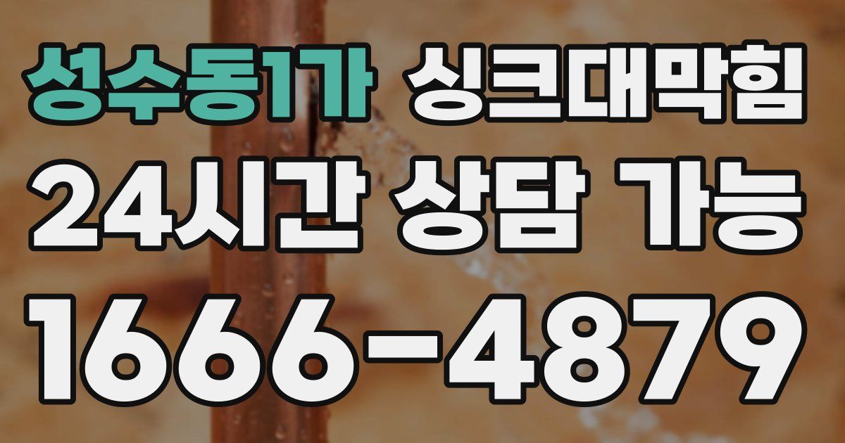 성수동1가 싱크대 뚫기