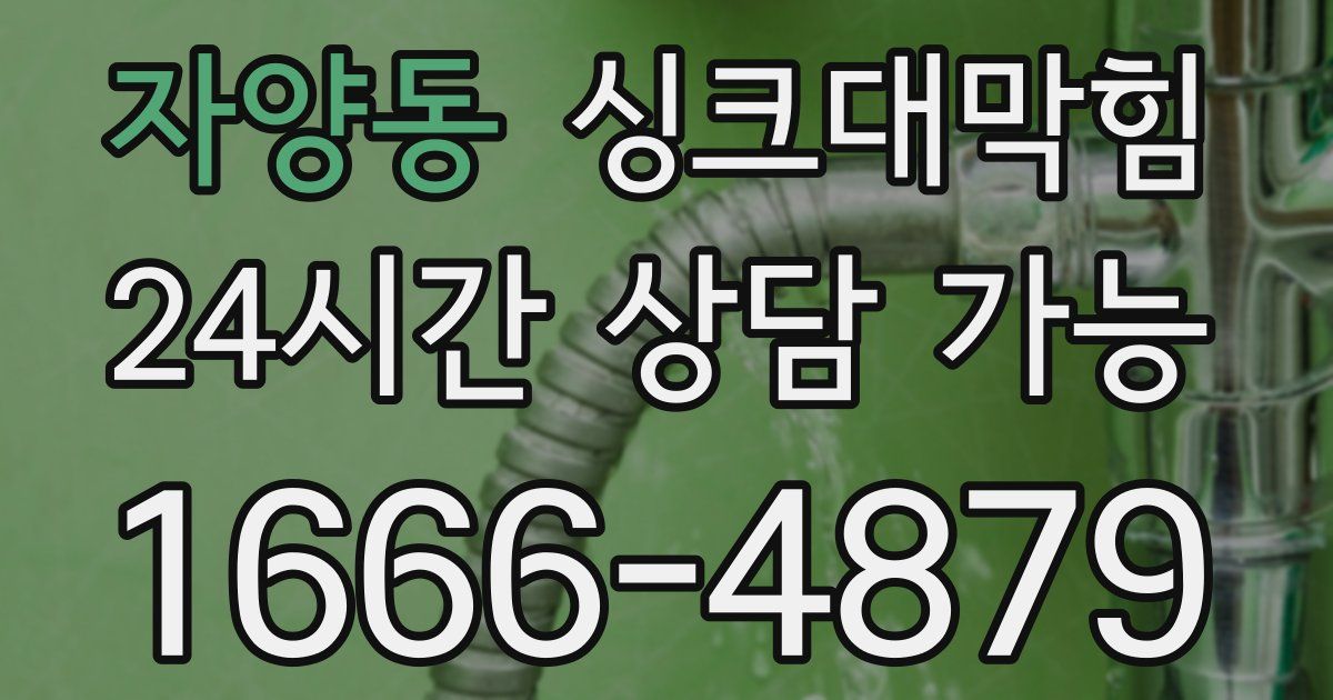 자양동 싱크대 뚫기