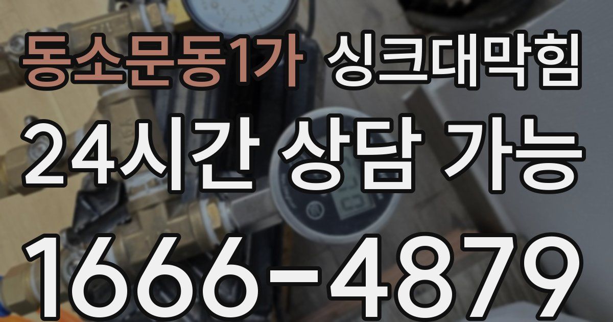 동소문동1가 싱크대 뚫기