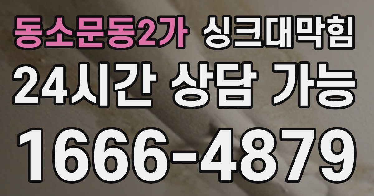 동소문동2가 싱크대 뚫기