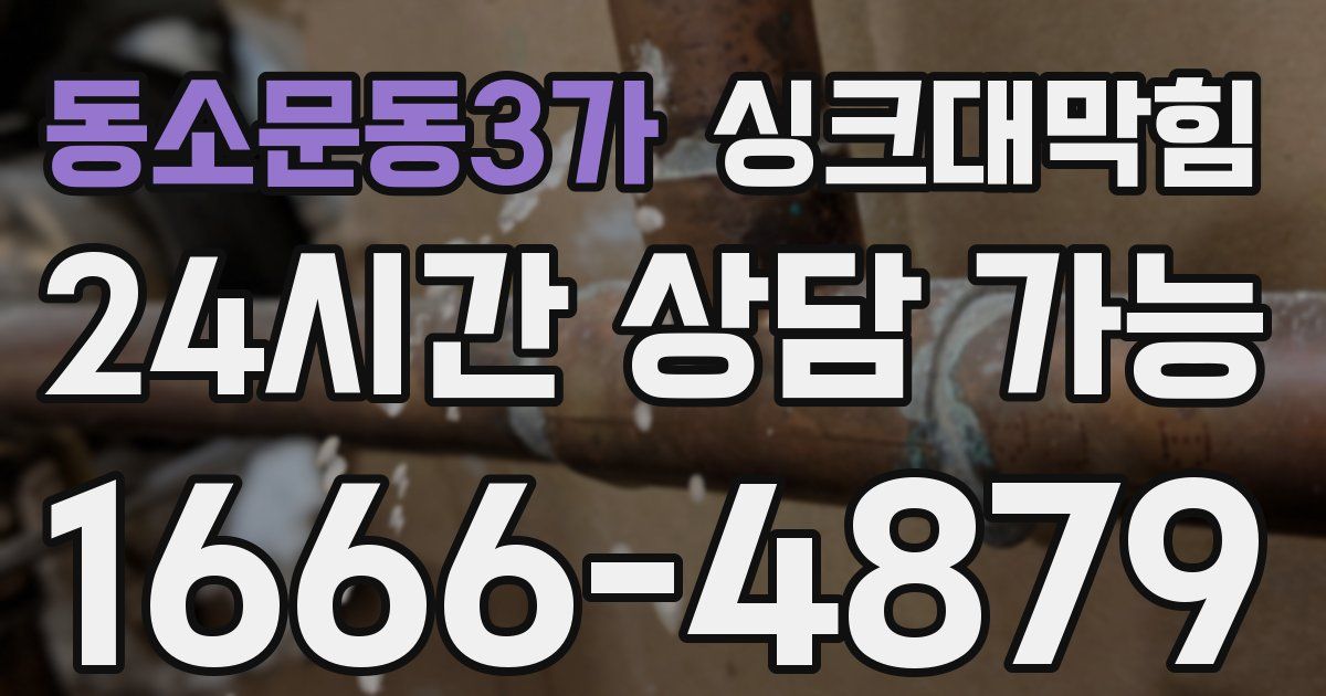 동소문동3가 싱크대 뚫기