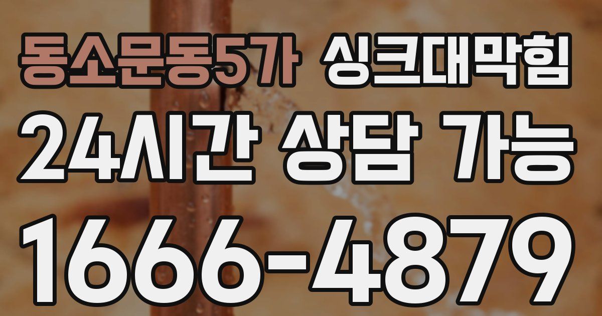동소문동5가 싱크대 뚫기