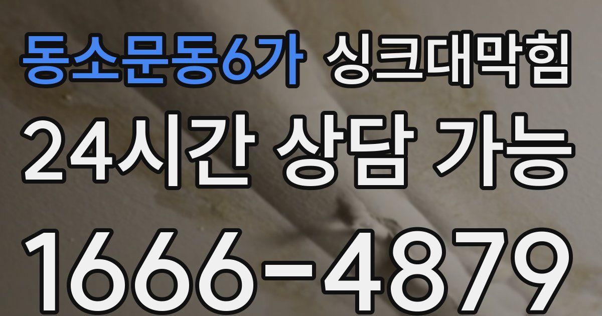 동소문동6가 싱크대 뚫기
