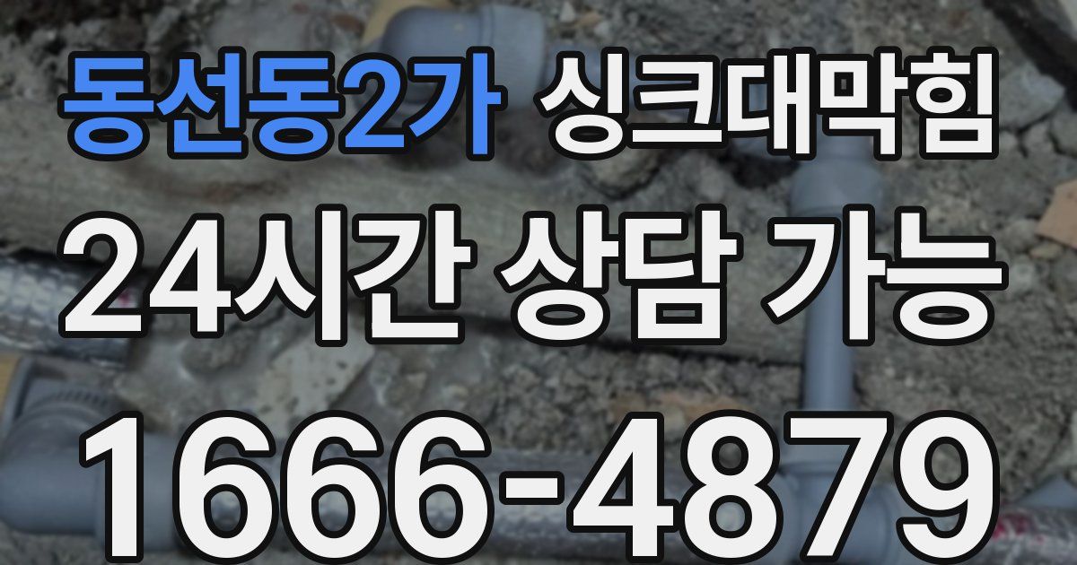 동선동2가 싱크대 뚫기