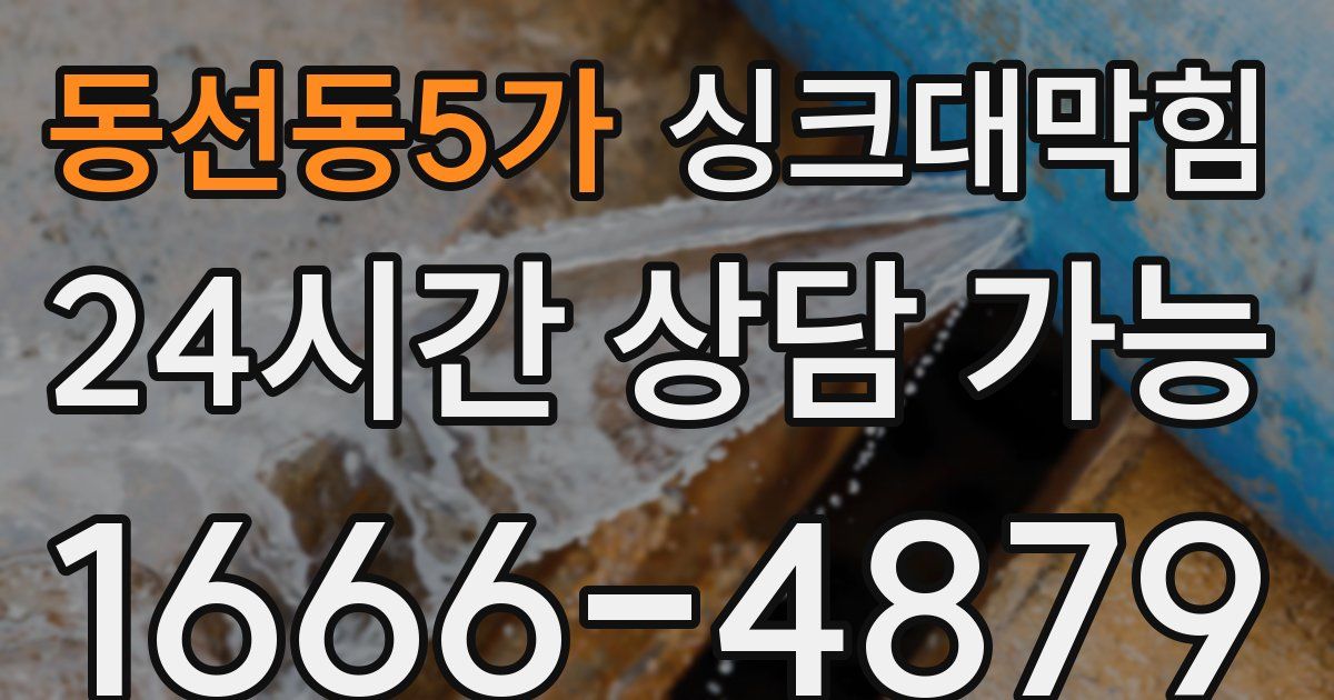 동선동5가 싱크대 뚫기