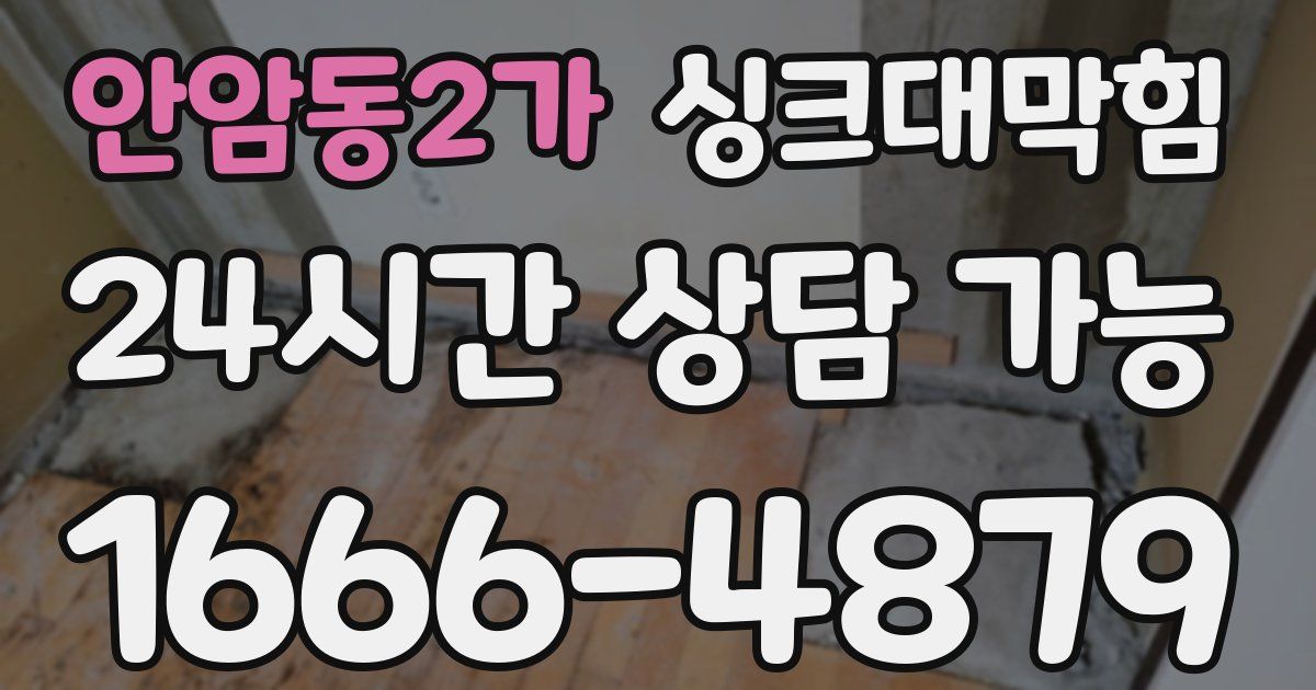 안암동2가 싱크대 뚫기