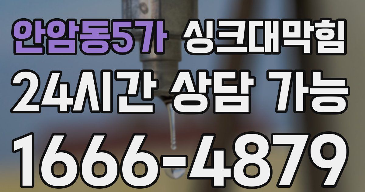 안암동5가 싱크대 뚫기