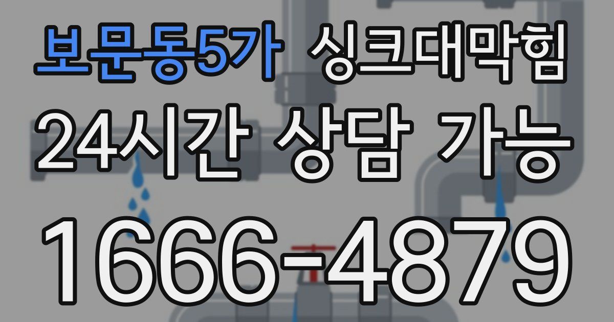 보문동5가 싱크대 뚫기