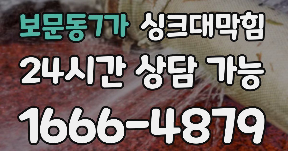 보문동7가 싱크대 뚫기
