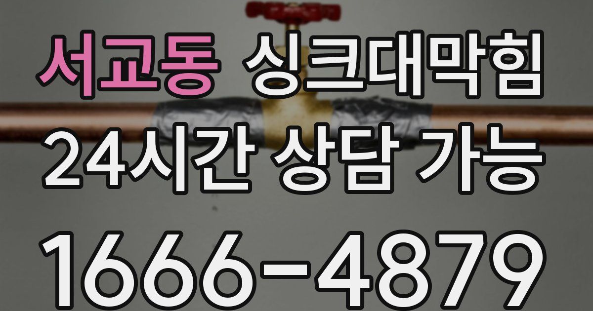 서교동 싱크대 뚫기