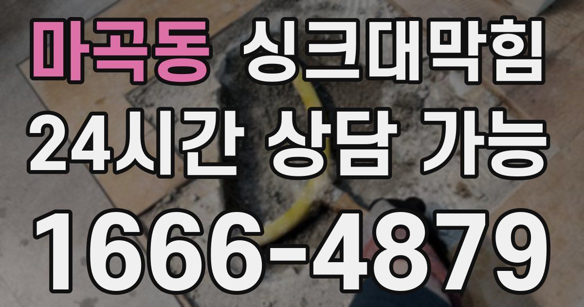 마곡동 싱크대 뚫기