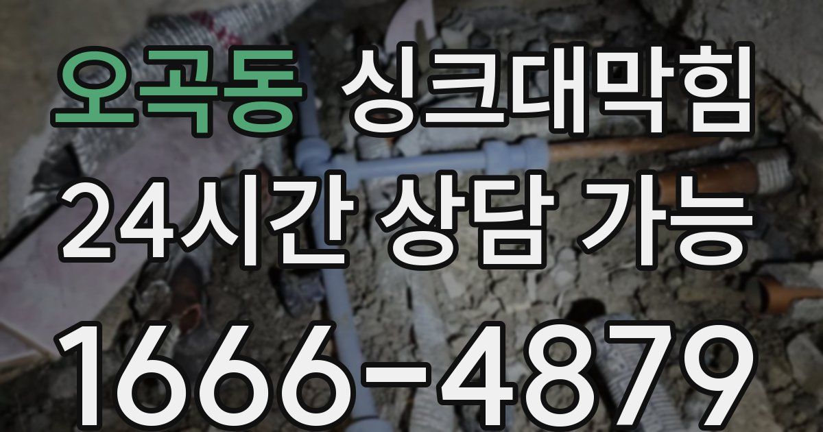 오곡동 싱크대 뚫기