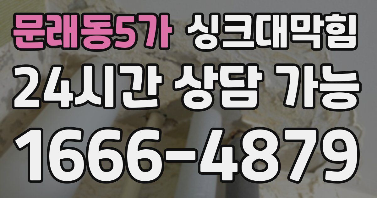 문래동5가 싱크대 뚫기