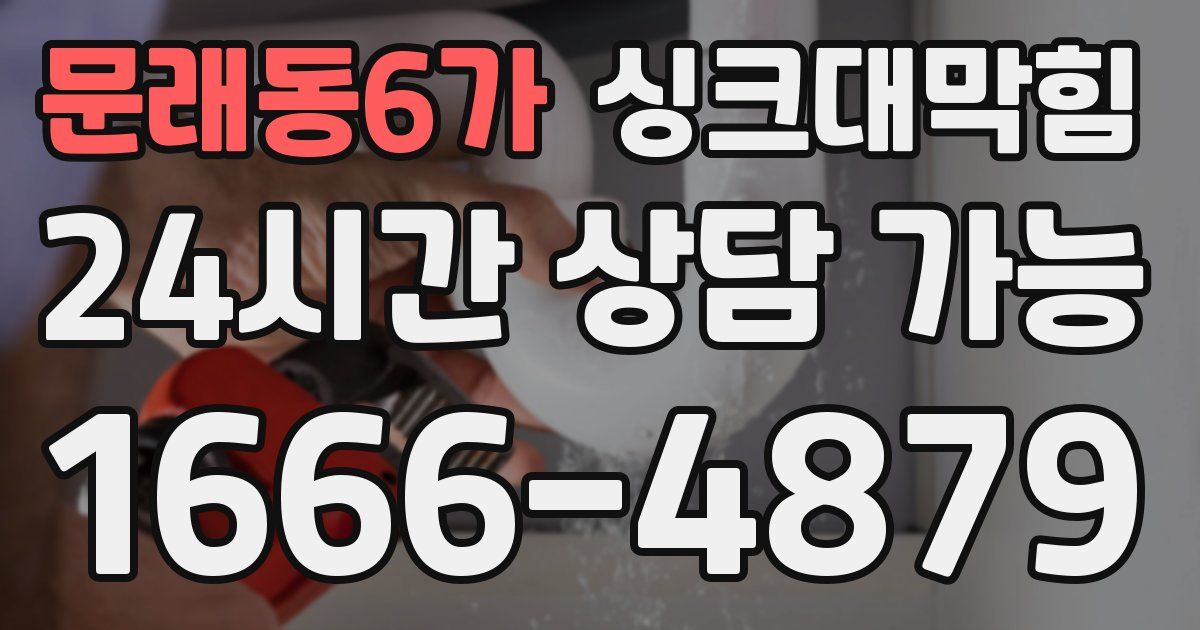 문래동6가 싱크대 뚫기