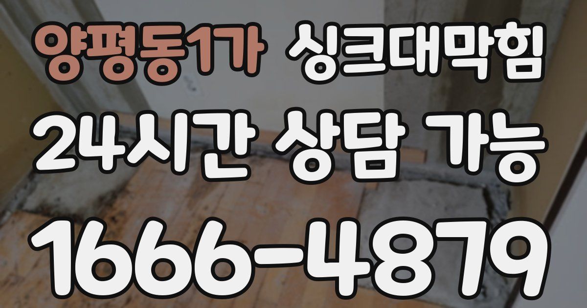 양평동1가 싱크대 뚫기