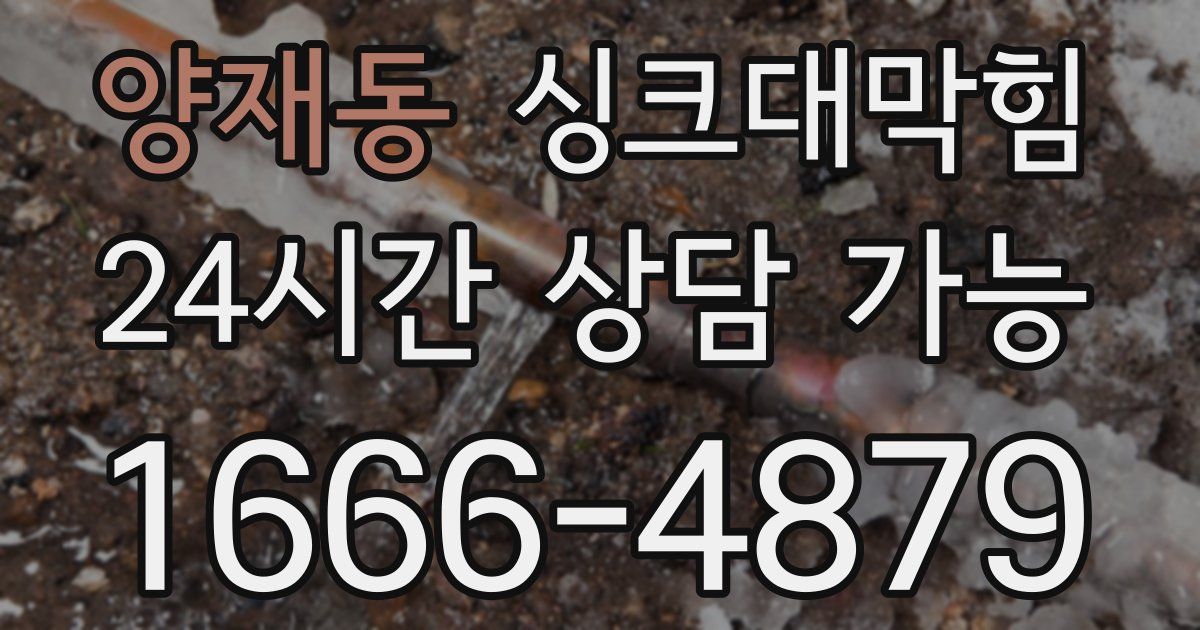 양재동 싱크대 뚫기