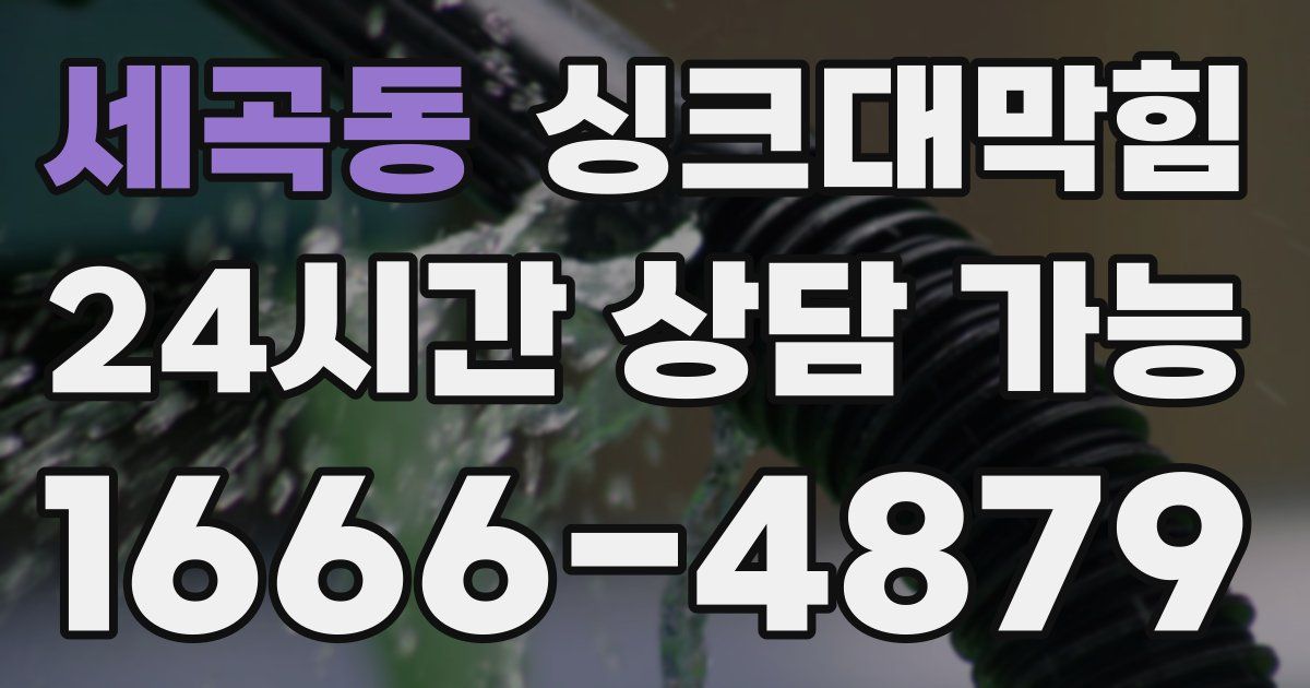 세곡동 싱크대 뚫기
