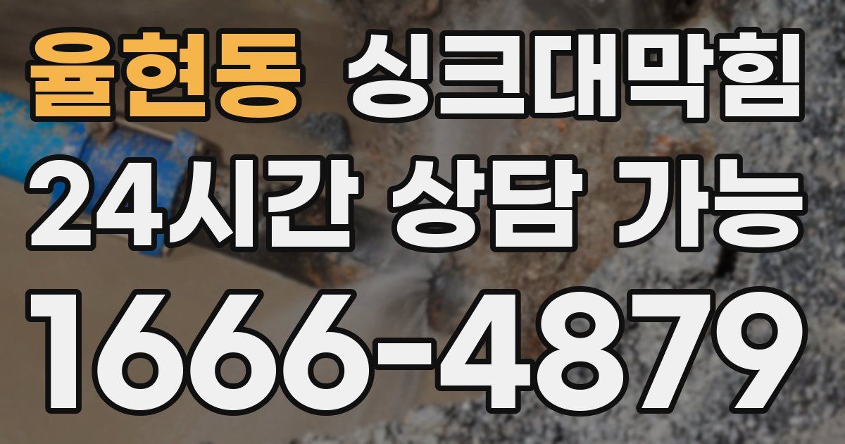 율현동 싱크대 뚫기