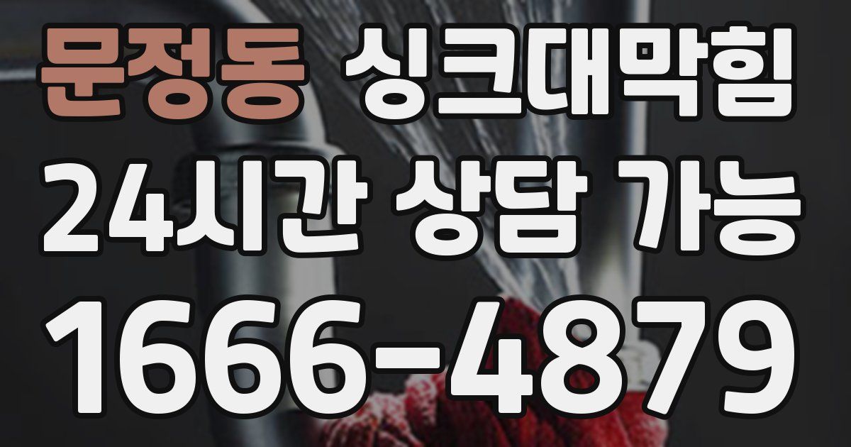 문정동 싱크대 뚫기