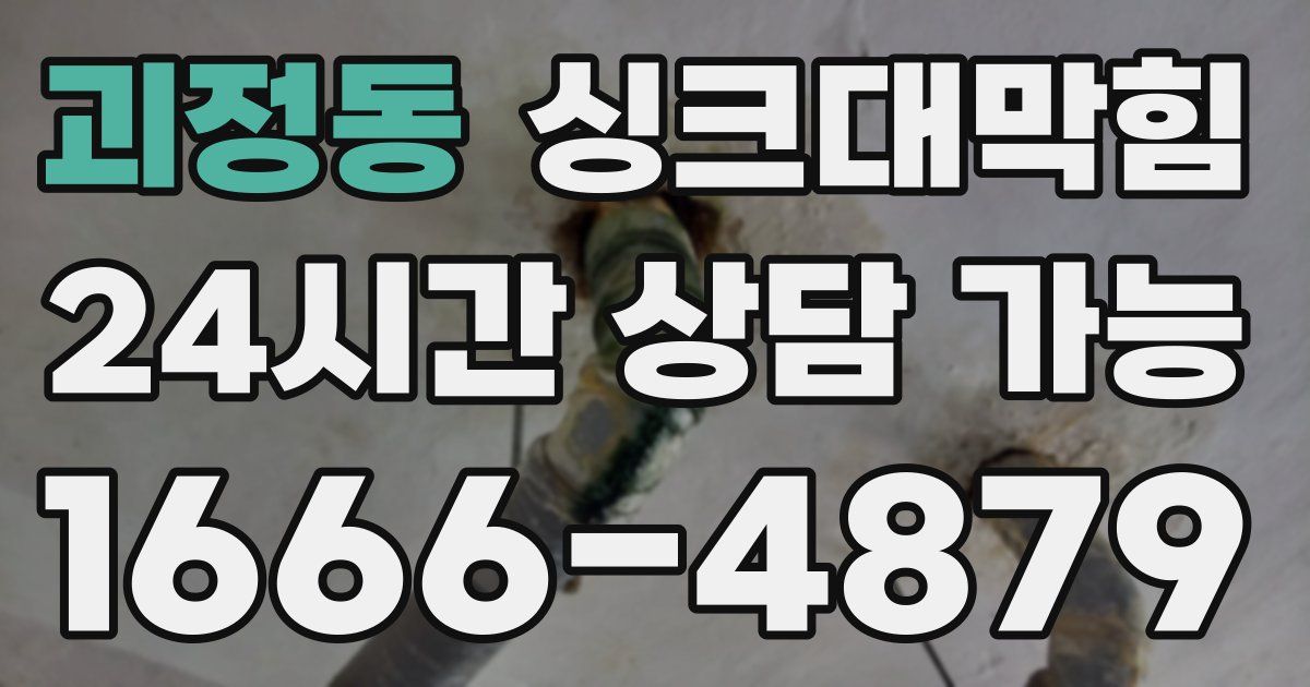 괴정동 싱크대 뚫기