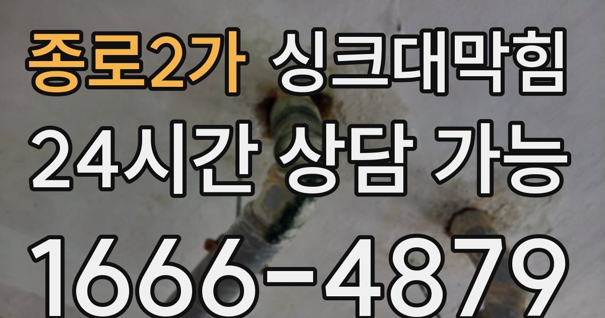 종로2가 싱크대 뚫기