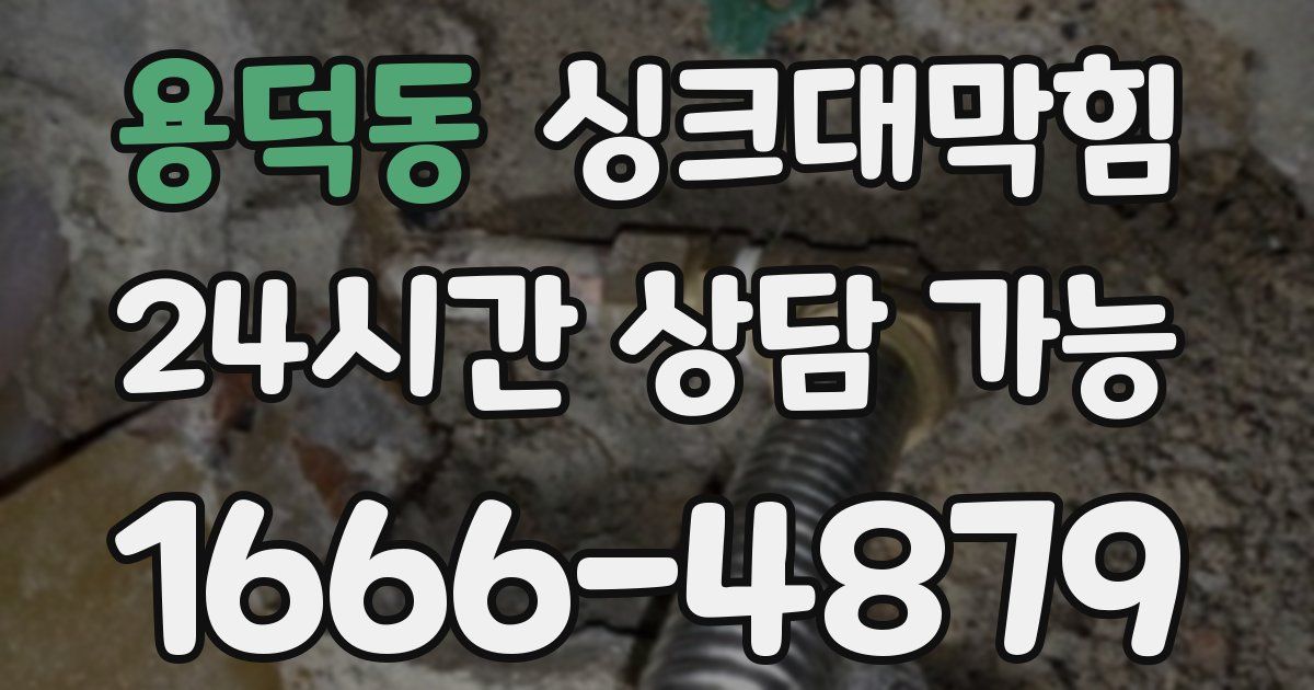 용덕동 싱크대 뚫기