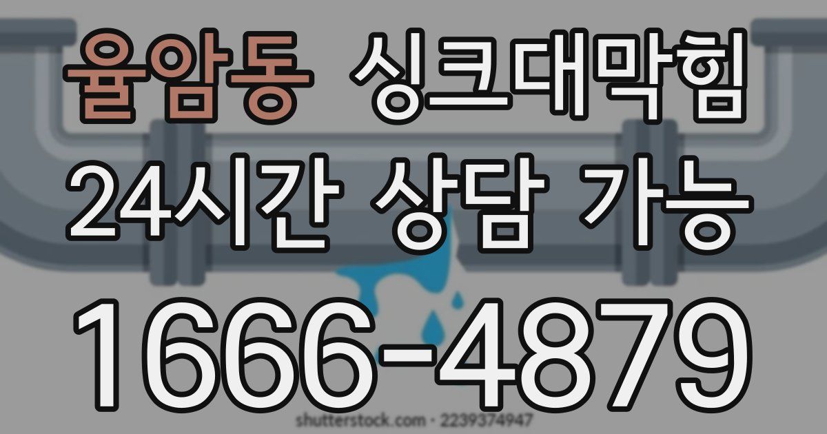 율암동 싱크대 뚫기