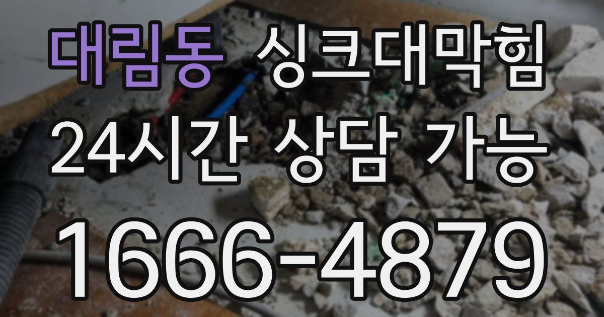 대림동 싱크대 뚫기
