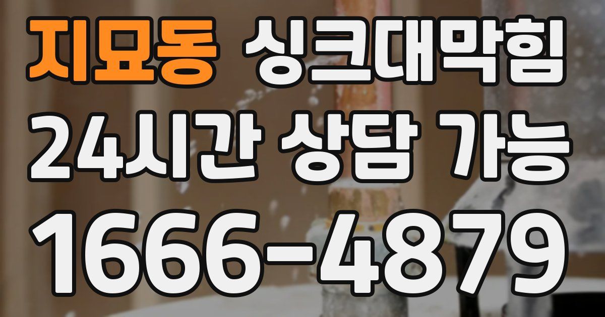 지묘동 싱크대 뚫기