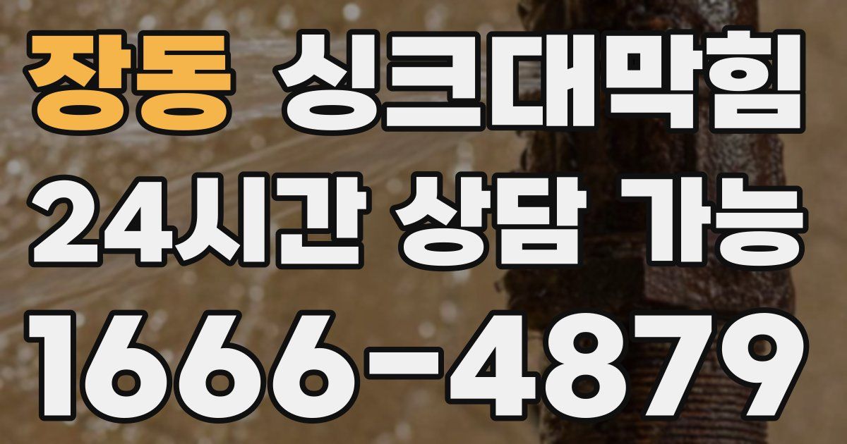 장동 싱크대 뚫기