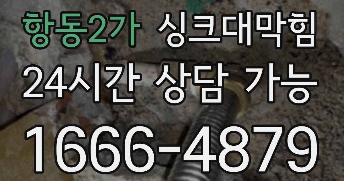 항동2가 싱크대 뚫기