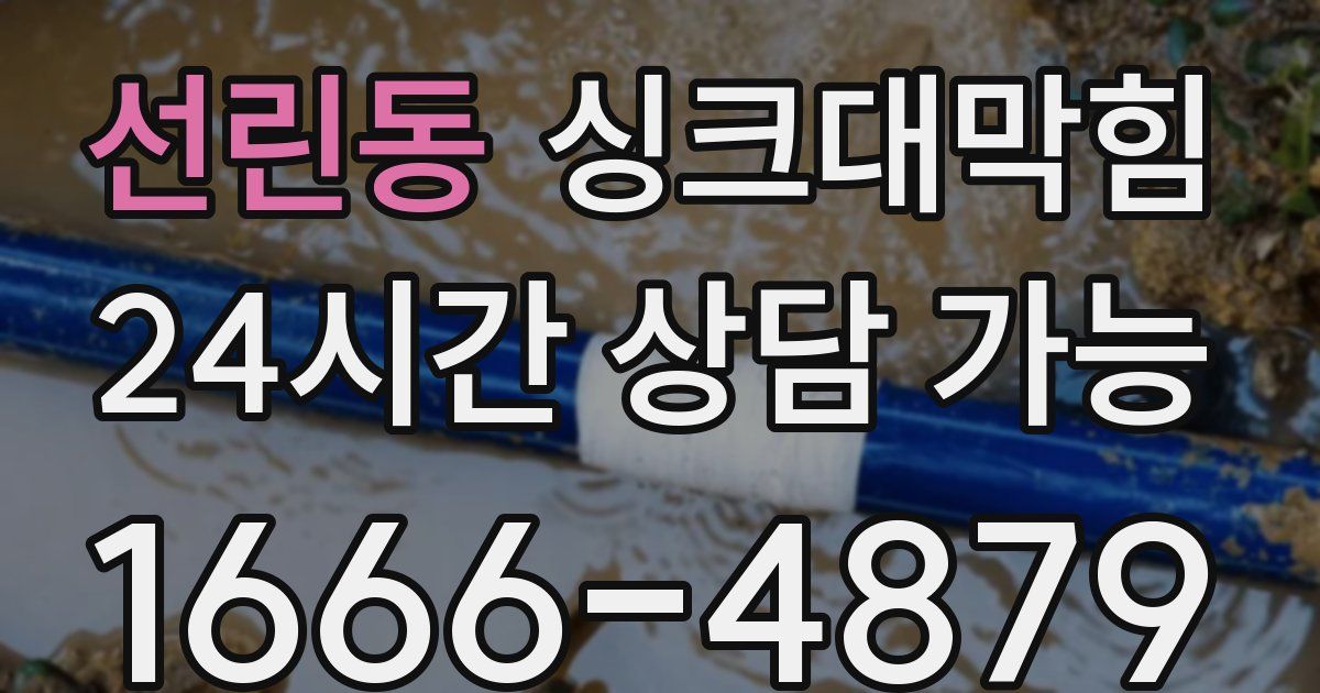 선린동 싱크대 뚫기