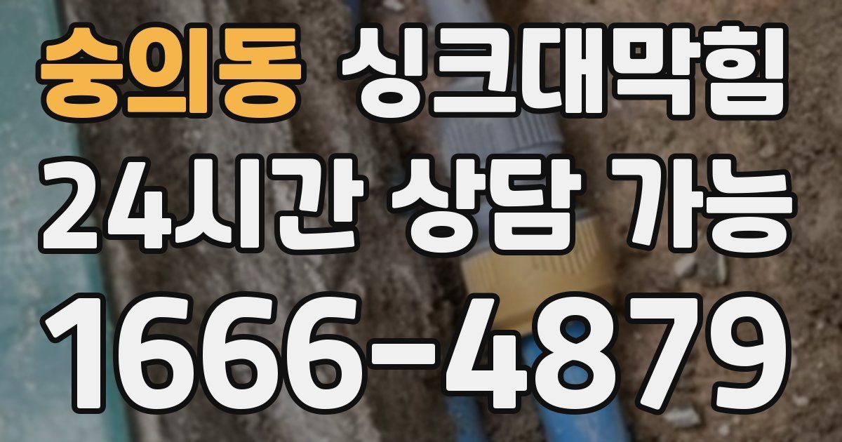 숭의동 싱크대 뚫기