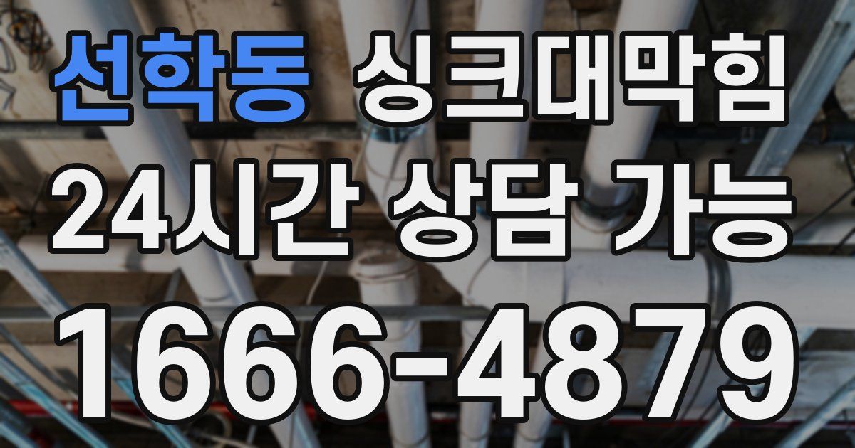 선학동 싱크대 뚫기
