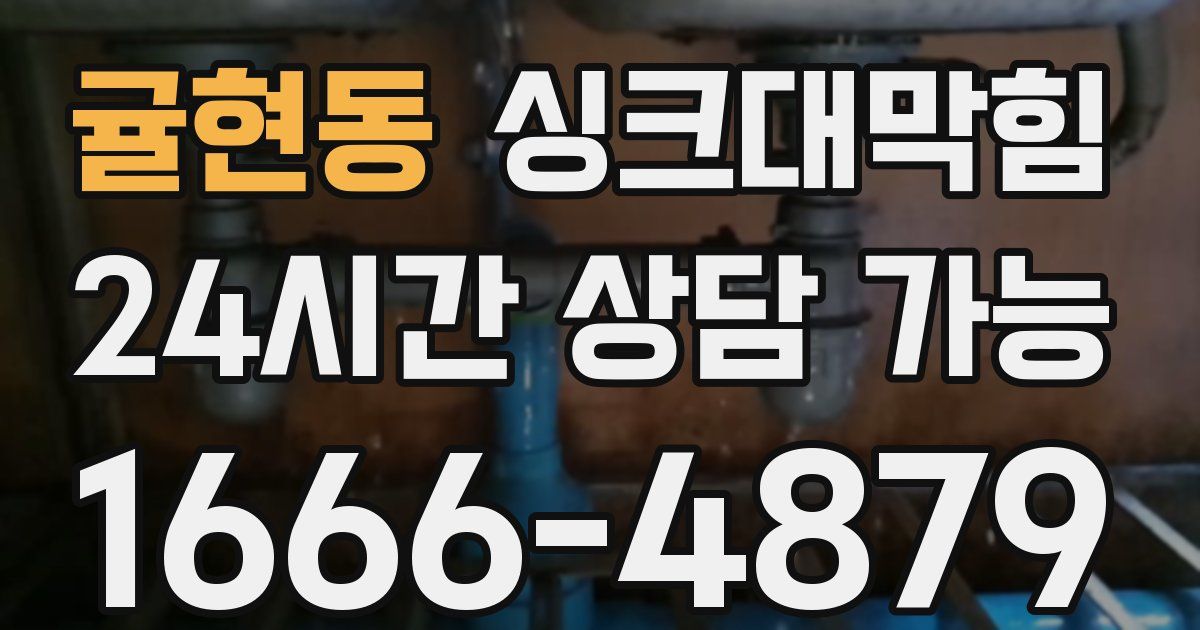 귤현동 싱크대 뚫기