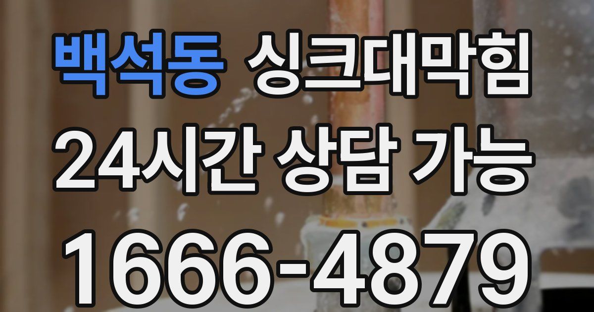 백석동 싱크대 뚫기