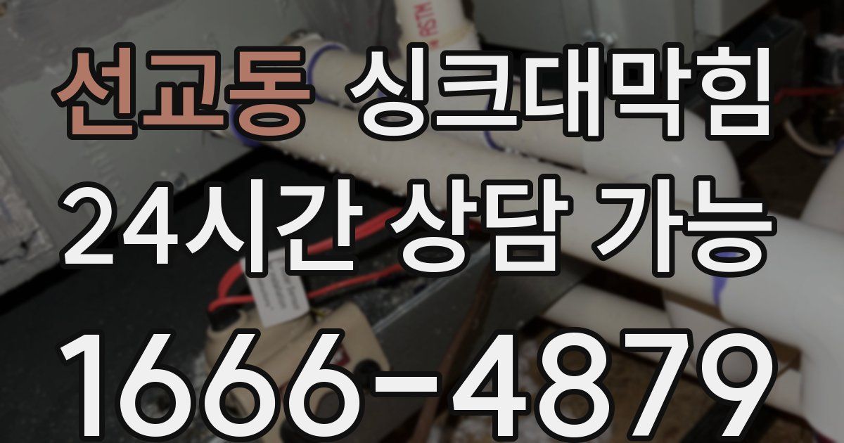 선교동 싱크대 뚫기