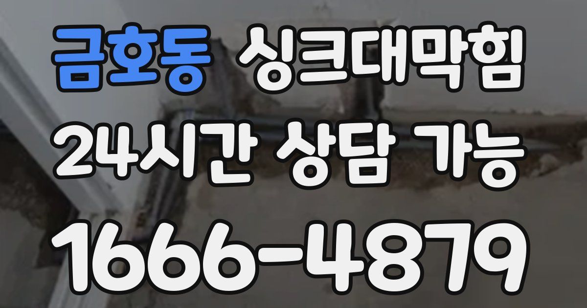 금호동 싱크대 뚫기